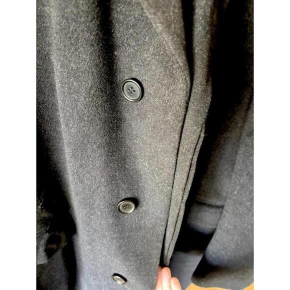 Vintage Racing Green Wool-Blend Grey Overcoat (Chest 44R) - Picture 5 of 16